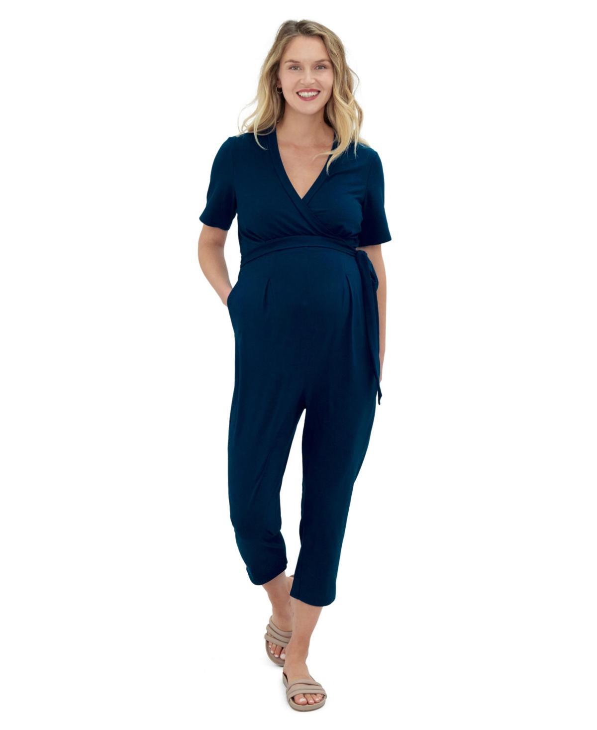 Ingrid & Isabel Maternity Short Sleeve Knit Jumpsuit Product Image