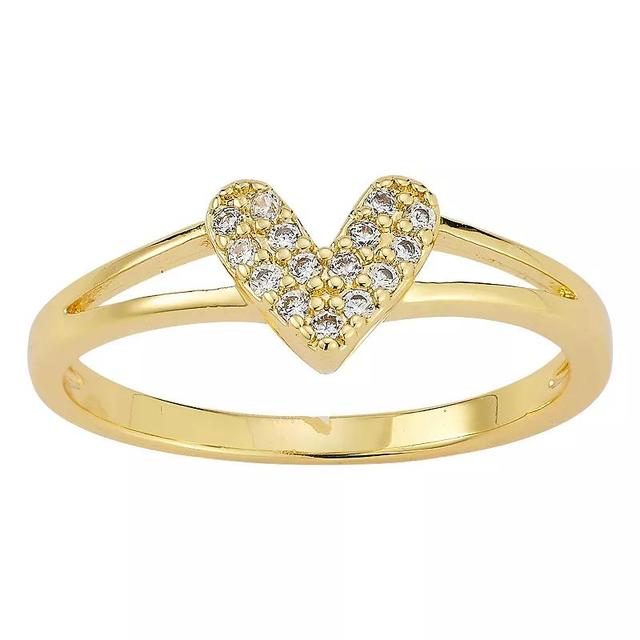 Cubic Zirconia Heart Ring, Womens Gold Tone Product Image