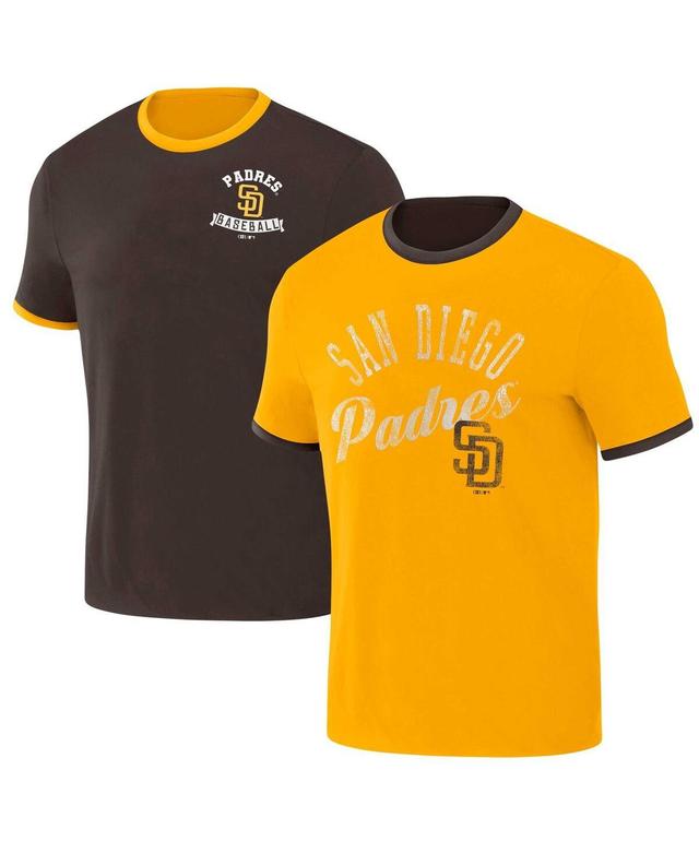 Mens Darius Rucker Collection by Fanatics /Gold San Diego Padres Two-Way Ringer Reversible T-Shirt Product Image