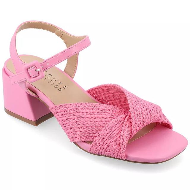 Journee Collection Zerlina Womens Tru Comfort Foam Knit Block Heel Sandals Product Image