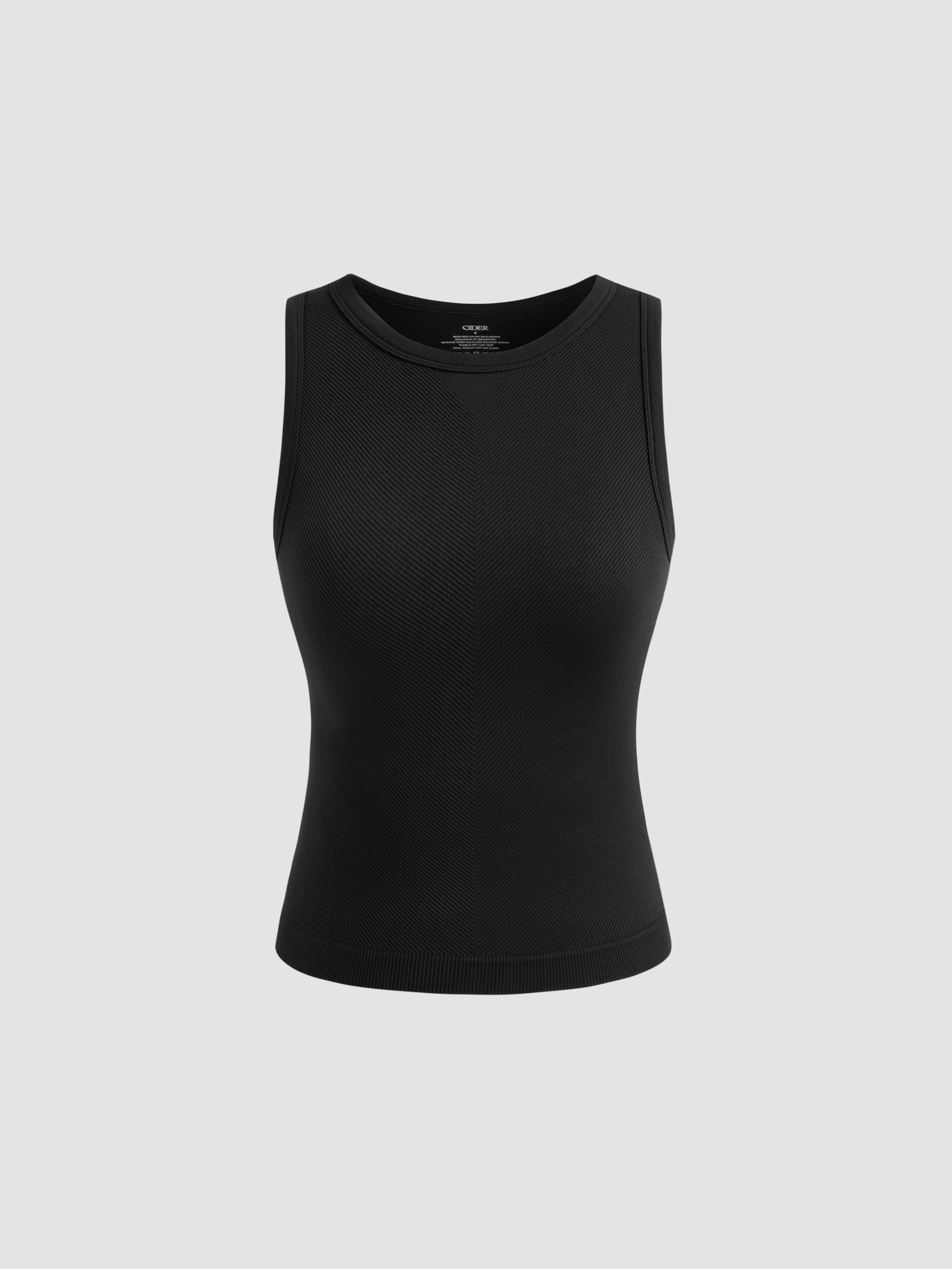 Seamless Round Neckline Solid Tank Top Product Image