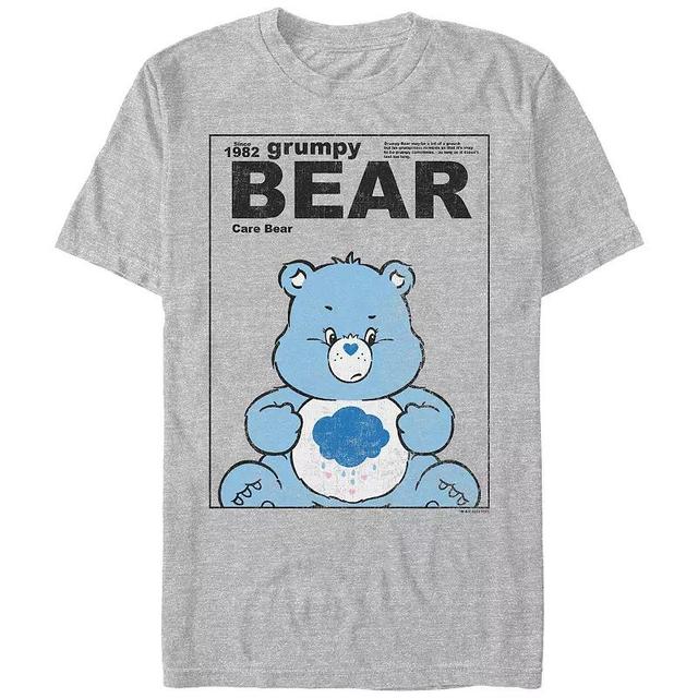 Mens Care Bears Grumpy Bear Poster Graphic Tee Athletic Grey Product Image