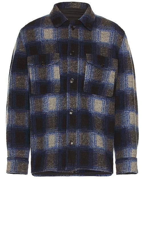 Isabel Marant Kervon Overshirt in Navy,Charcoal. Size L, M, XL/1X. Product Image