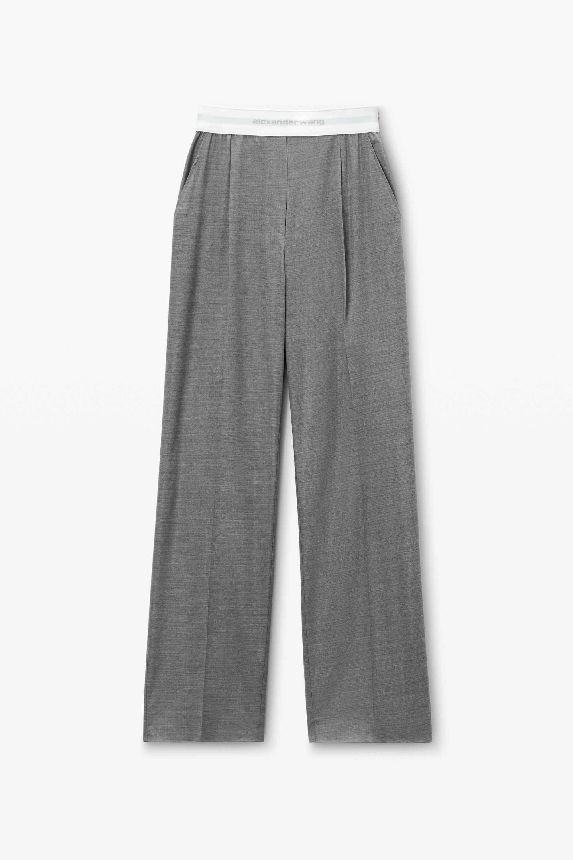 High-waist Pleated Pant With Logo Elastic Product Image