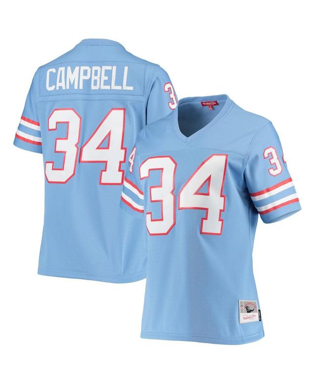 Womens Mitchell & Ness Earl Campbell Light Blue Houston Oilers 1980 Legacy Replica Jersey - Light Blue Product Image