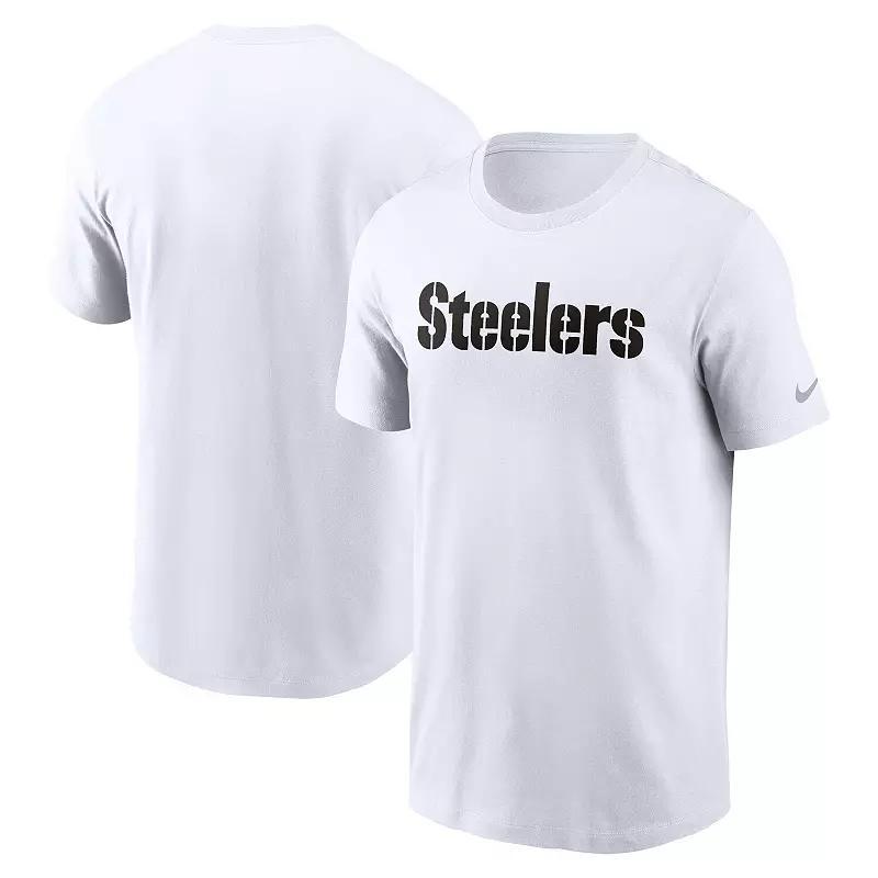 Nike Mens White Pittsburgh Steelers Primetime Wordmark Essential T-Shirt Product Image