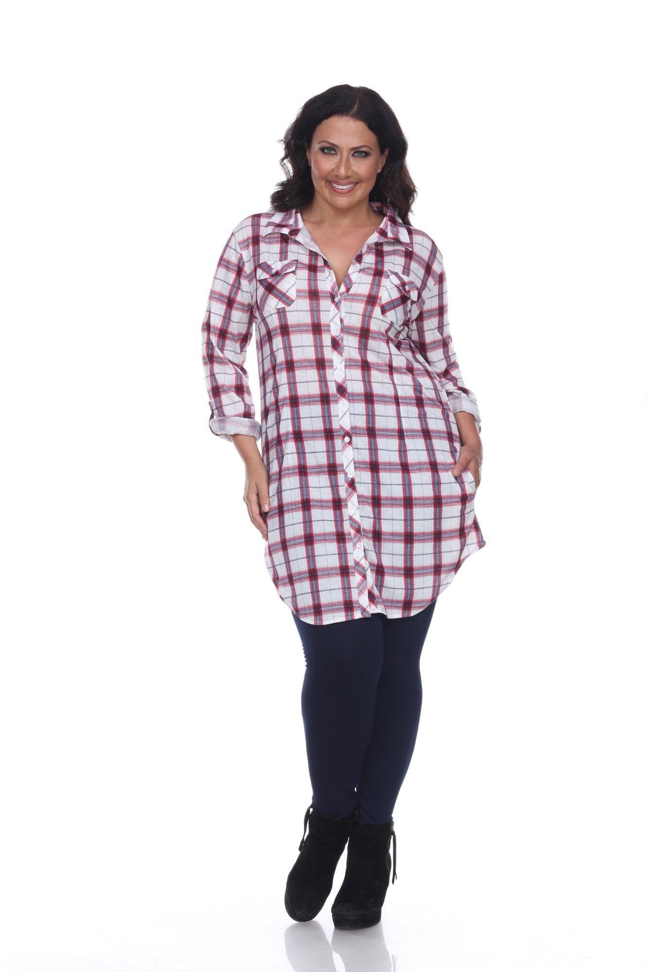 Piper Stretchy Plaid Tunic - Plus Product Image