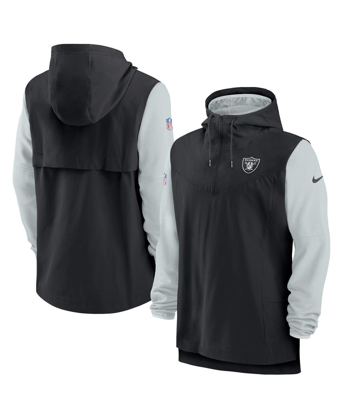 Mens Nike Black and Silver Las Vegas Raiders Sideline Player Quarter-Zip Hoodie Jacket - Black Product Image