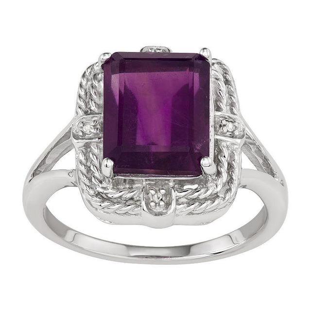 Jewelexcess Sterling Silver Amethyst & Diamond Accent Ring, Womens Product Image