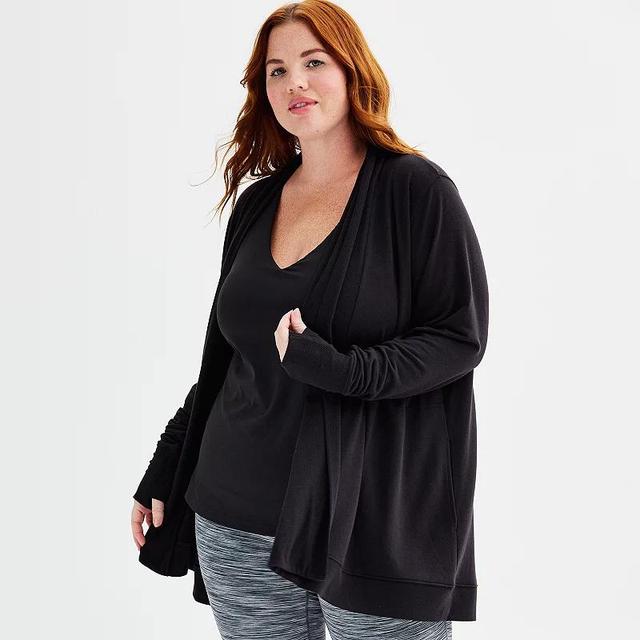 Plus Size Tek Gear French Terry Wrap Cardigan, Womens Product Image