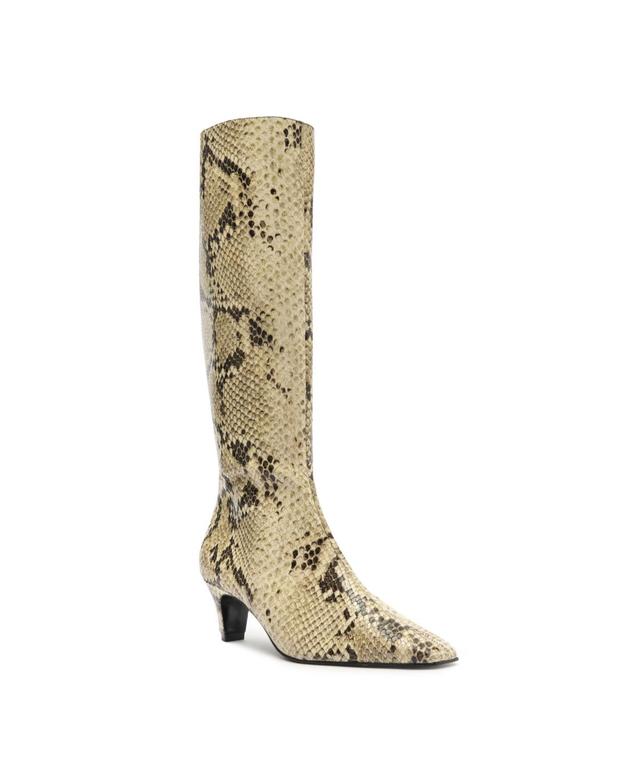 Womens Dellia 65MM Crocodile-Embossed Leather Boots Product Image