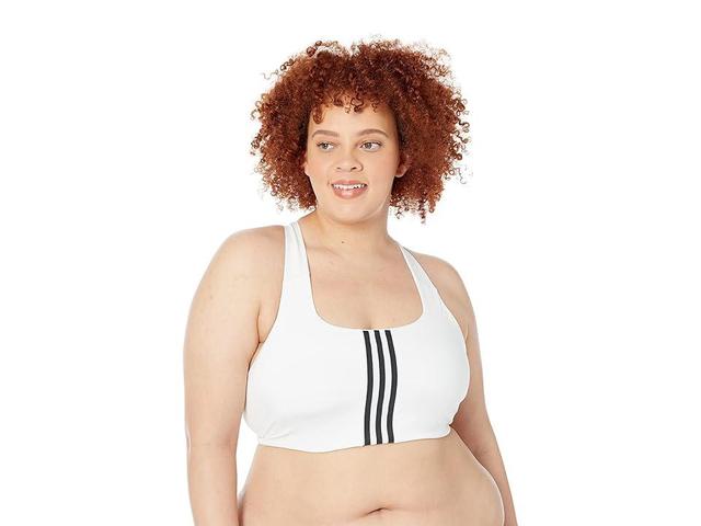 adidas Plus Size Training Medium Support Better 3-Stripes Bra Women's Lingerie Product Image