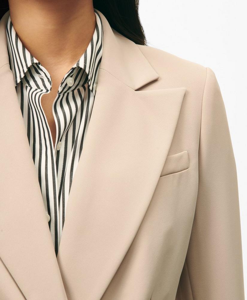 Double-Breasted Peak Lapel Jacket in Fine Twill Stretch Crepe Product Image