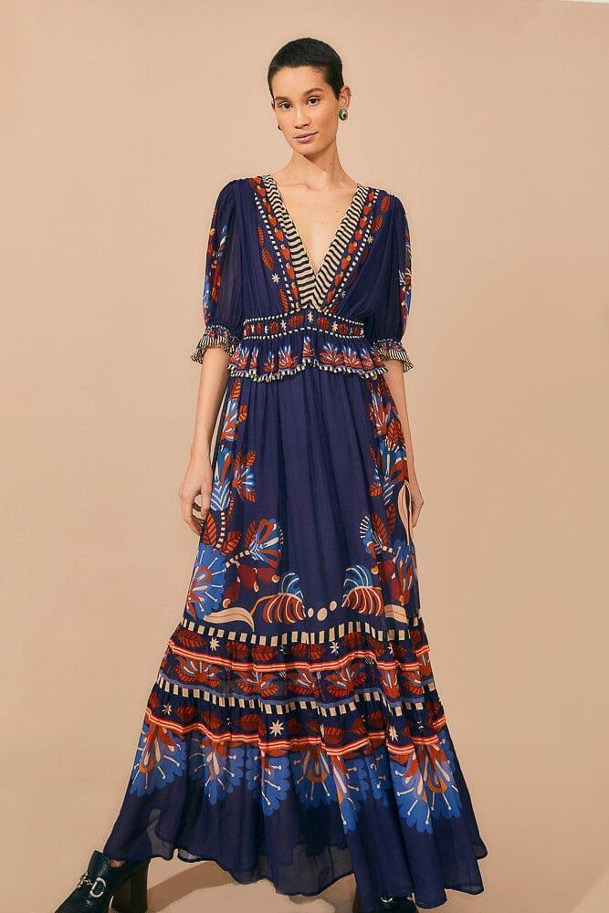 Blue Nature Beauty Short Sleeve Maxi Dress Product Image