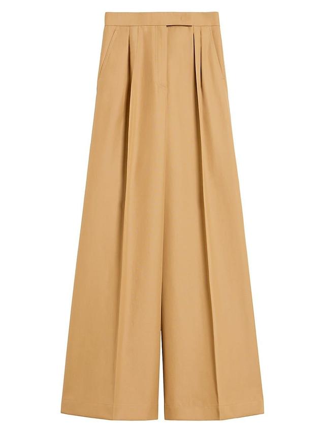 Womens Corte Pleated Cotton Wide-Leg Pants Product Image