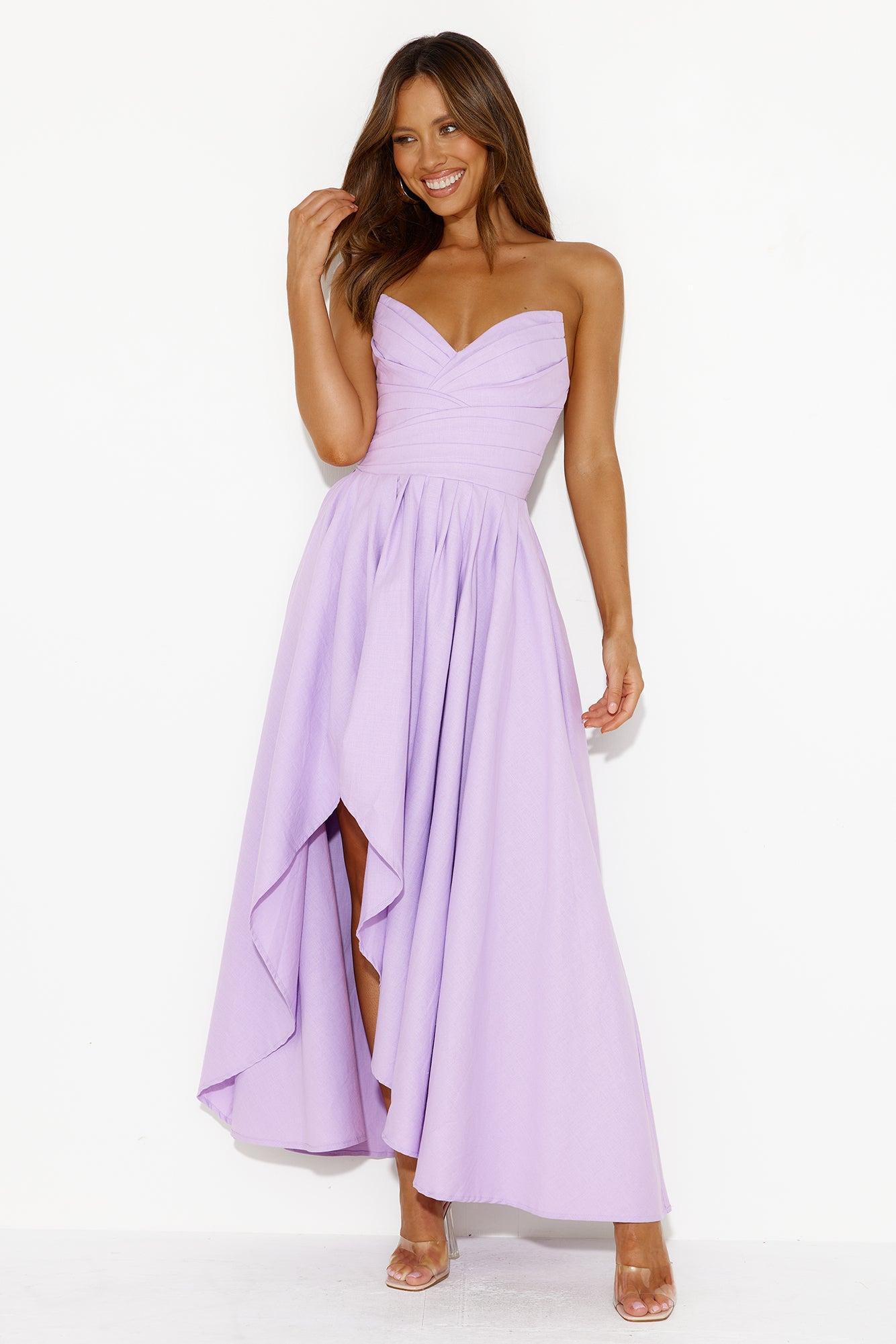 Wise Tales Strapless Maxi Dress Lilac Product Image