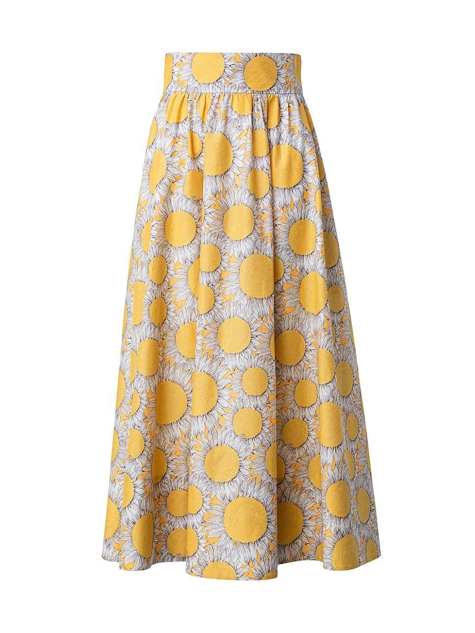 Womens Hello Sunshine Cotton Midi-Skirt Product Image