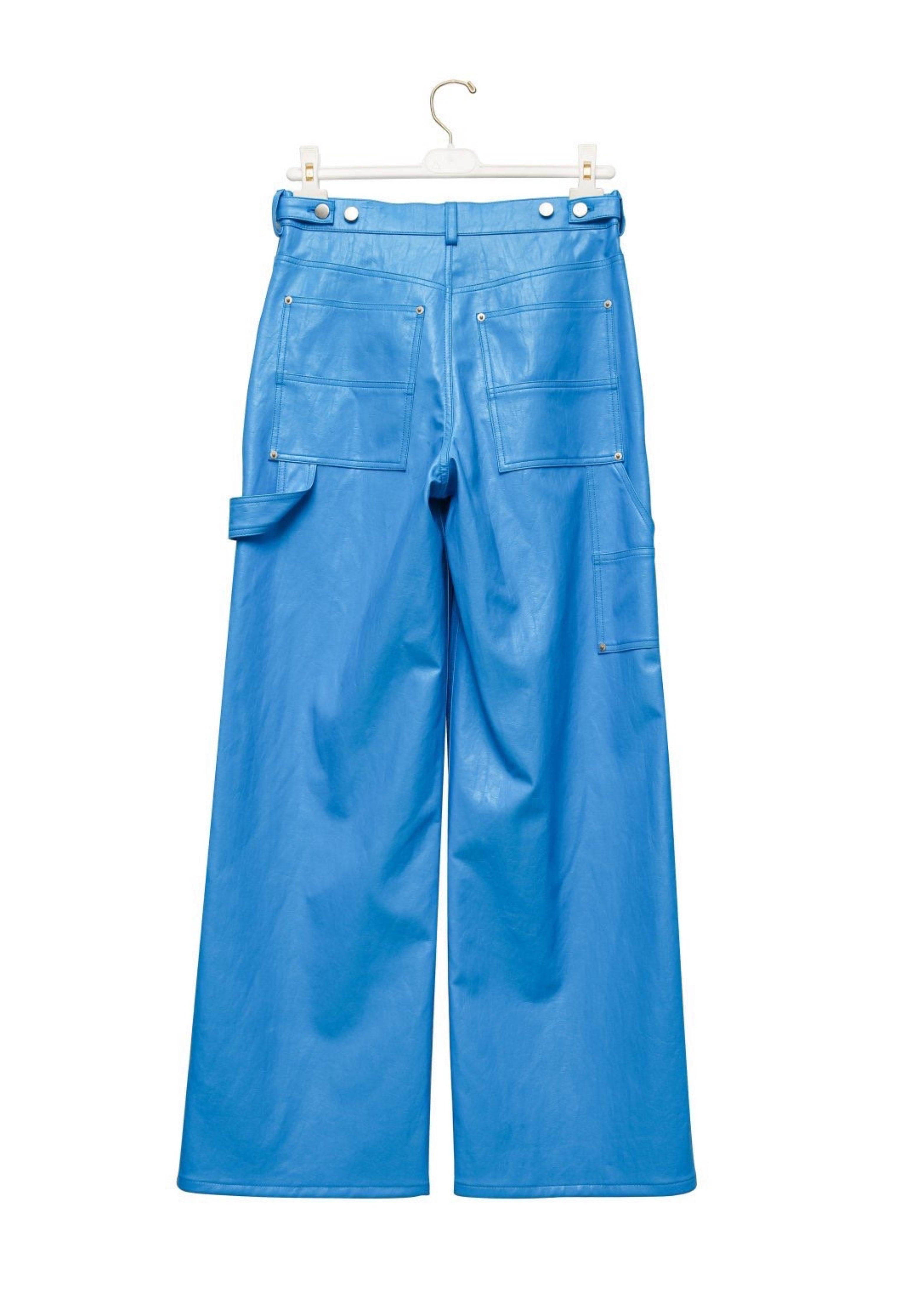 Sima Blue Vegan Leather Pant Product Image