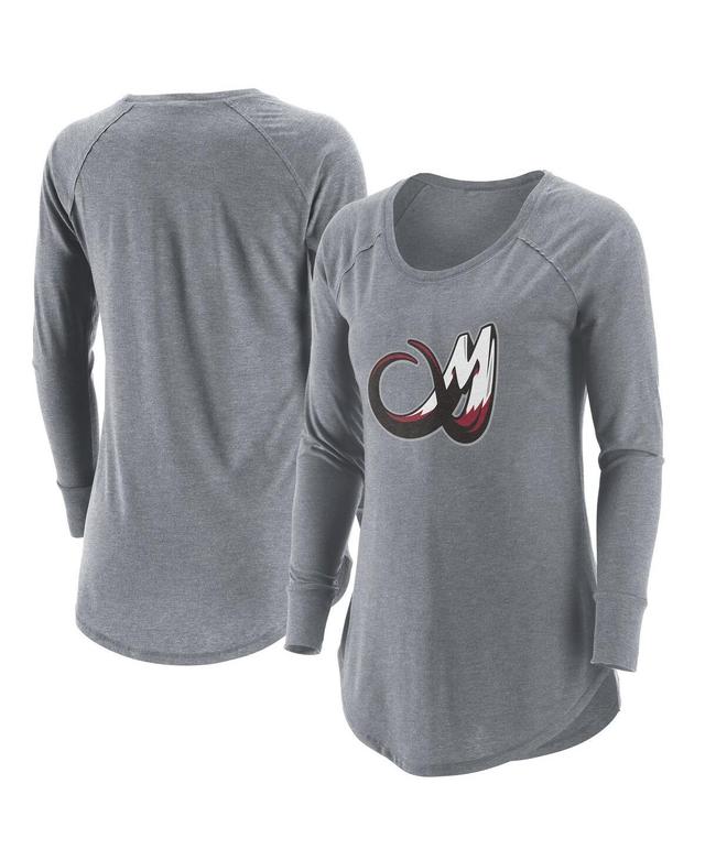 Womens Gray Colorado Mammoth Primary Logo Tri-Blend Long Sleeve T-shirt Product Image