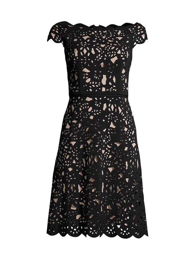 Womens Off-The-Shoulder Laser Cut Dress Product Image