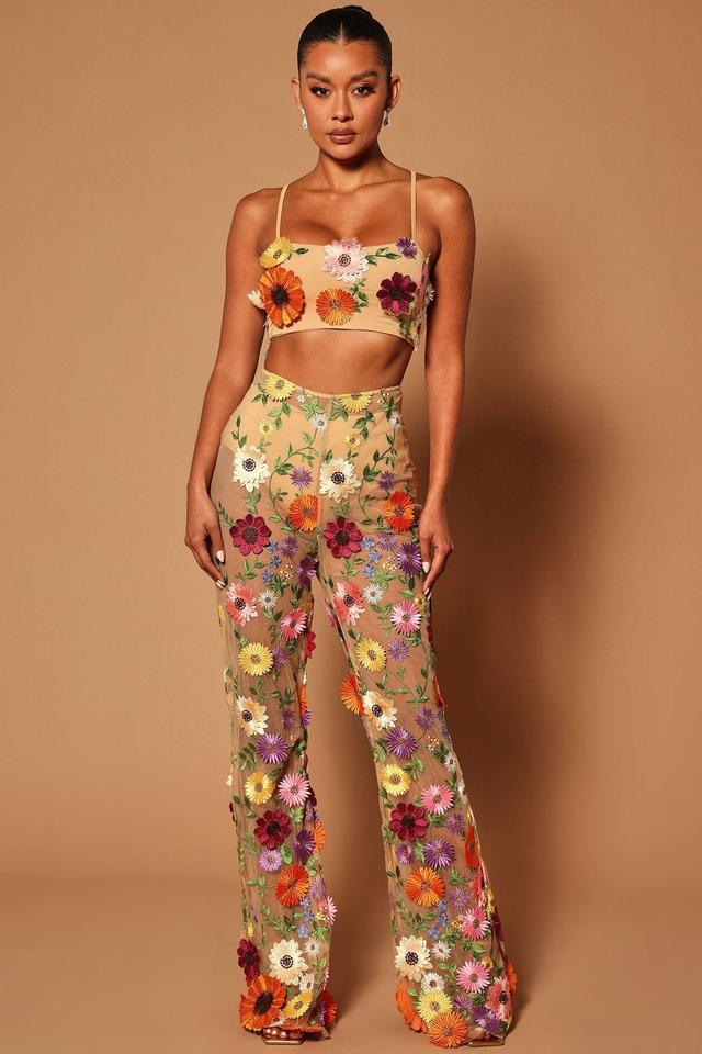 Celena Embroidered Pant - Nude/combo Product Image