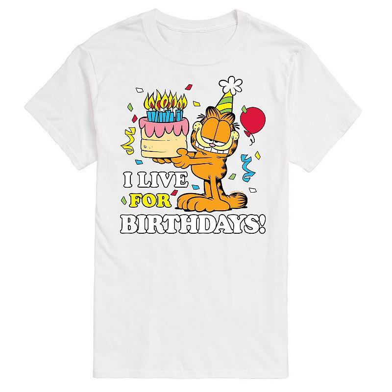 Mens Garfield Live For Birthdays Graphic Tee Product Image