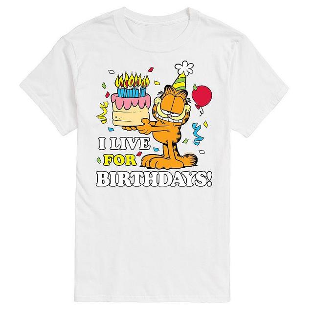 Mens Garfield Live For Birthdays Graphic Tee Product Image