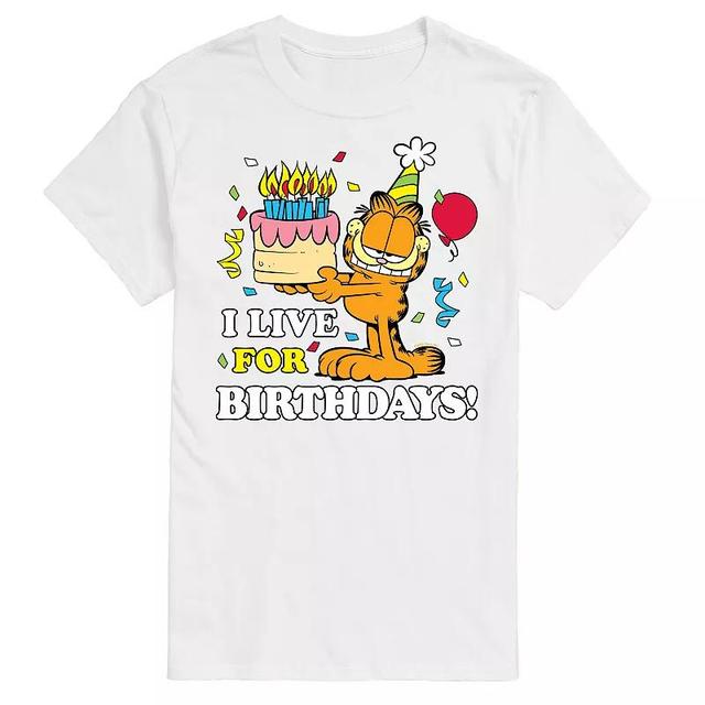 Mens Garfield Live For Birthdays Graphic Tee Product Image