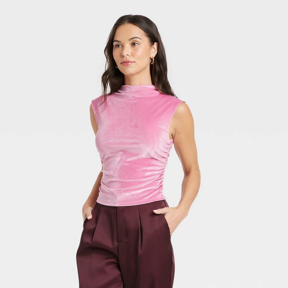 Womens Ruched Tank Top - A New Day Mauve Product Image