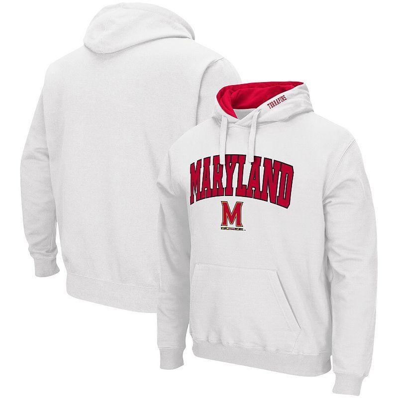 Mens Colosseum White Maryland Terrapins Arch & Logo 3.0 Pullover Hoodie Product Image