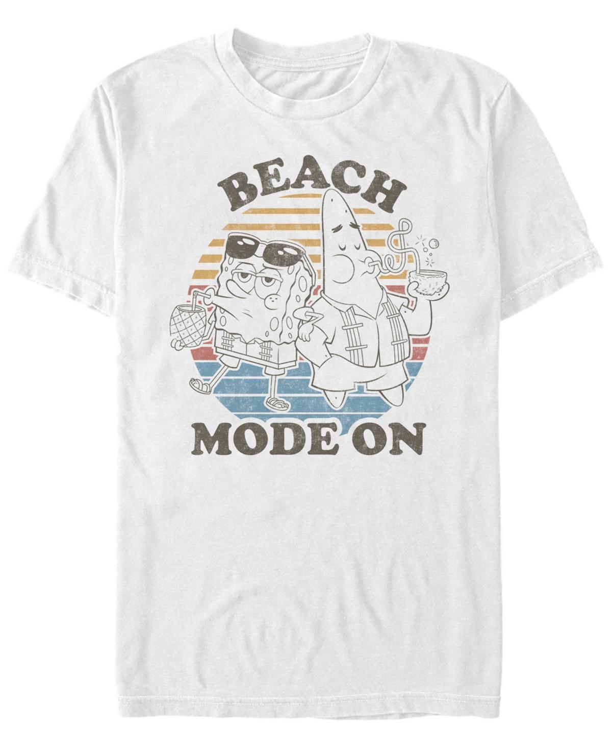 Mens Spongebob Squarepants Beach Mode On Faded Retro Tee Product Image