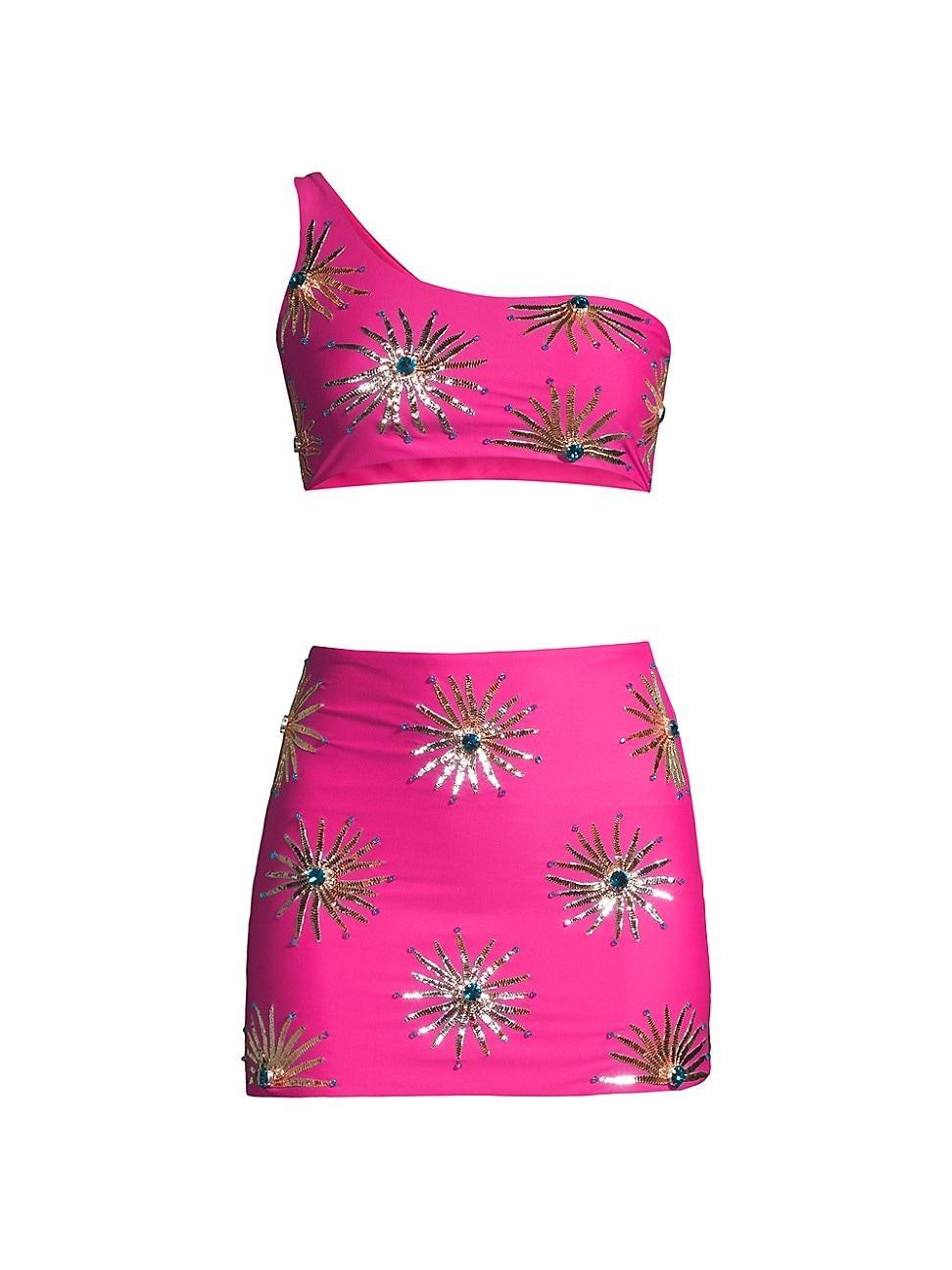 Womens Beatrix Sunburst 2-Piece Swim Skirt Set Product Image