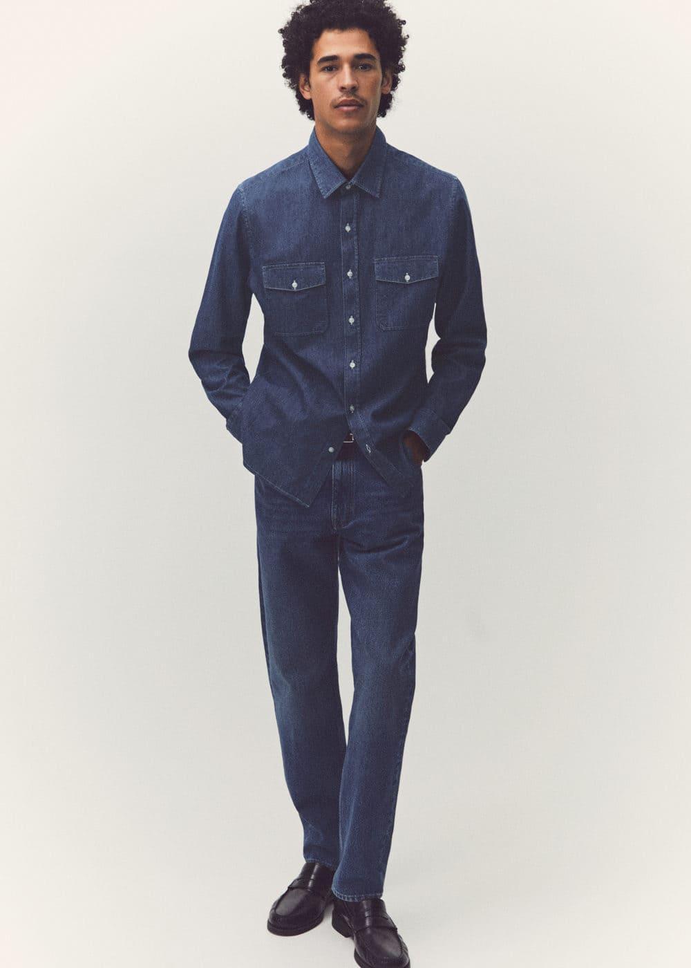 MANGO MAN - Bob straight-fit jeans dark blueMen Product Image