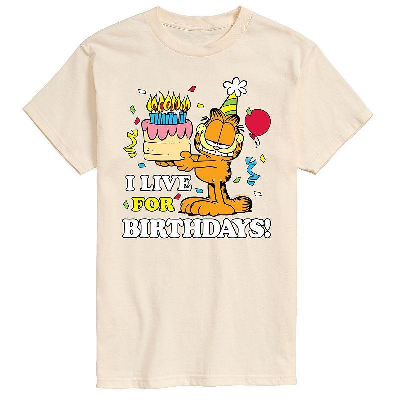 Mens Garfield Live For Birthdays Graphic Tee Product Image