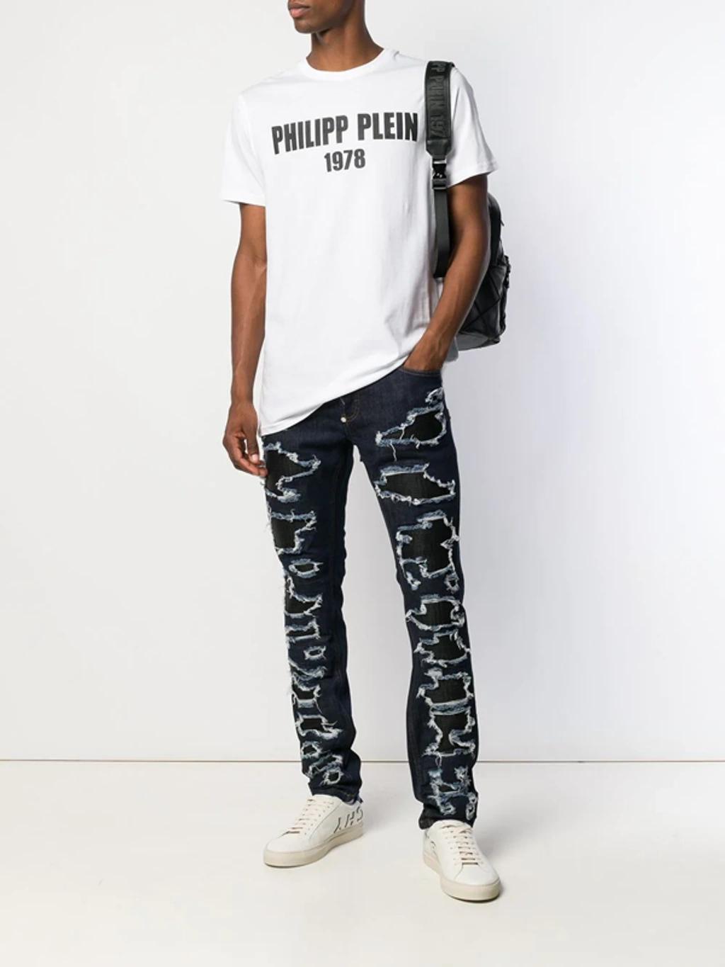 PHILIPP PLEIN T-shirt Round Neck Ss Pp1978 In White Product Image