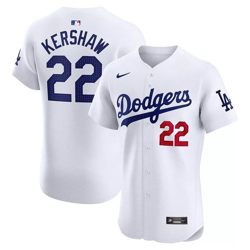 Nike Mens Clayton Kershaw White Los Angeles Dodgers Home Elite Player Jersey - White Product Image