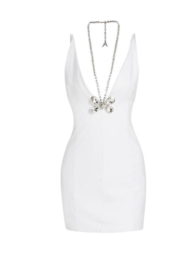 Womens Crystal Butterfly Sleeveless Minidress Product Image