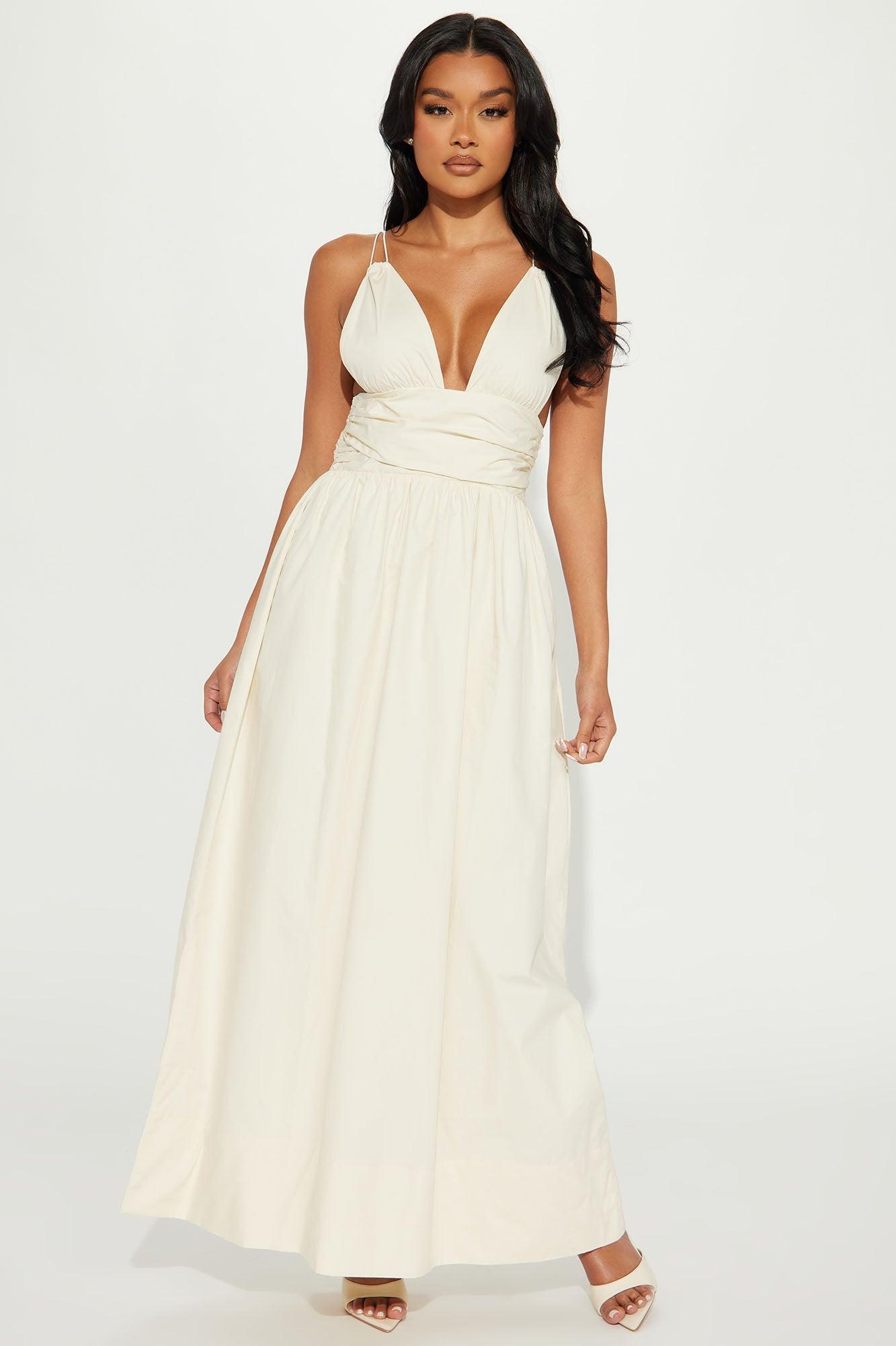 Elaine Maxi Dress - Cream Product Image