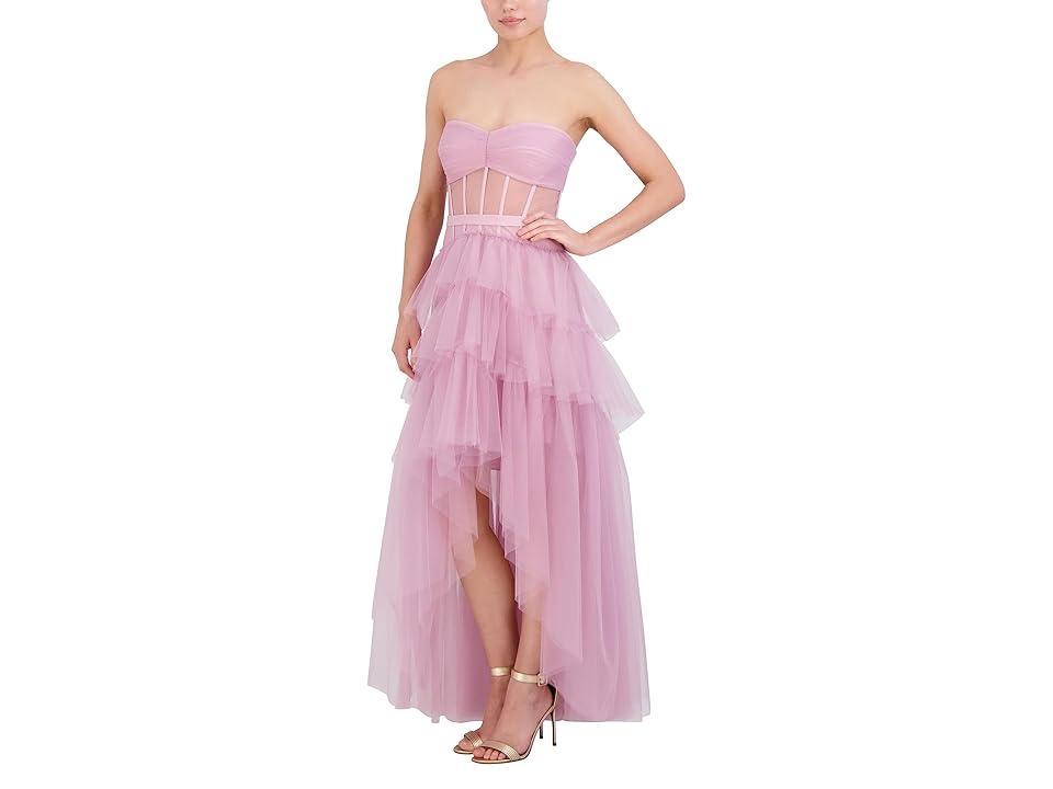 BCBGMAXAZRIA Iba Tulle w/ Pearls Rs Trim (Light Mulberry) Women's Clothing Product Image