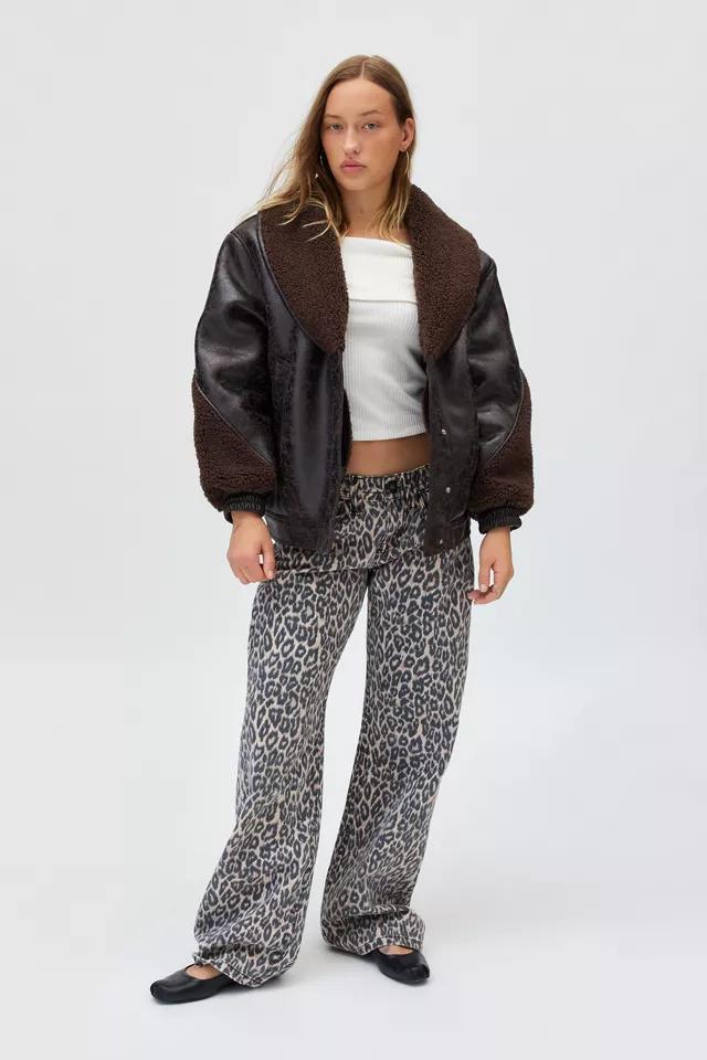 Blank NYC Sweet Talker Faux Leather and Piled Fleece Aviator Jacket Product Image