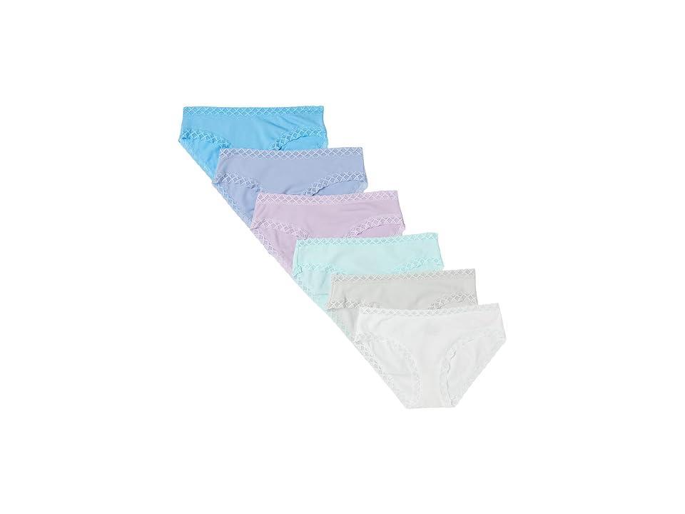 Natori Bliss Girl Brief 6-Pack (Julep/White/Linen/Freesia/bell/Retro ) Women's Underwear Product Image