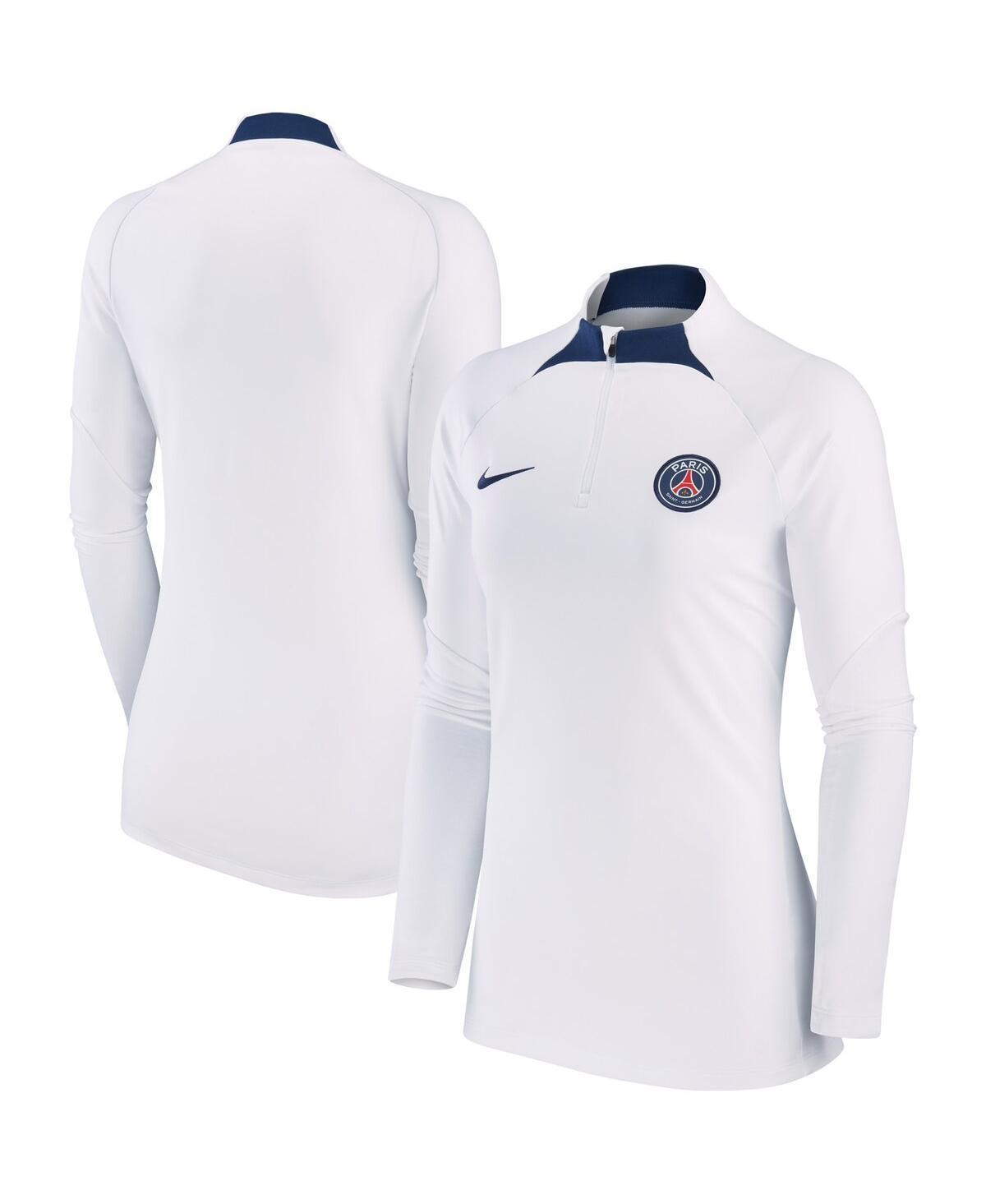 Womens Nike White Paris Saint-Germain Strike Drill Raglan Performance Quarter-Zip Top Product Image