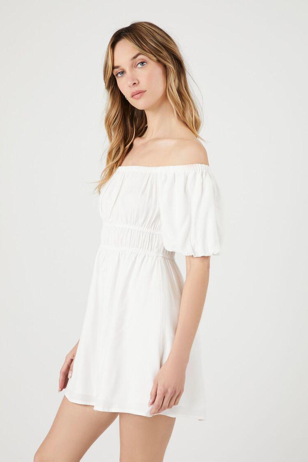 Off-the-Shoulder Peasant Mini Dress | Forever 21 Product Image