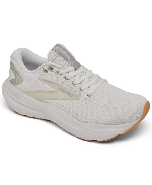 Brooks Womens Glycerin 21 Running Sneakers from Finish Line - White Product Image