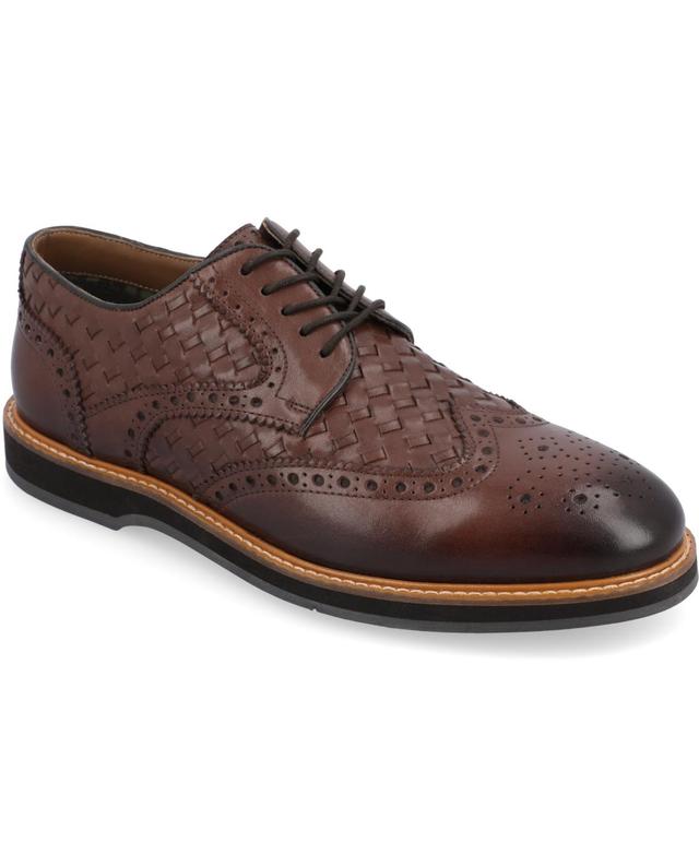 Thomas & Vine Mens Radcliff Wide Width Tru Comfort Foam Lace-Up Woven Wingtip Derby Shoes Product Image