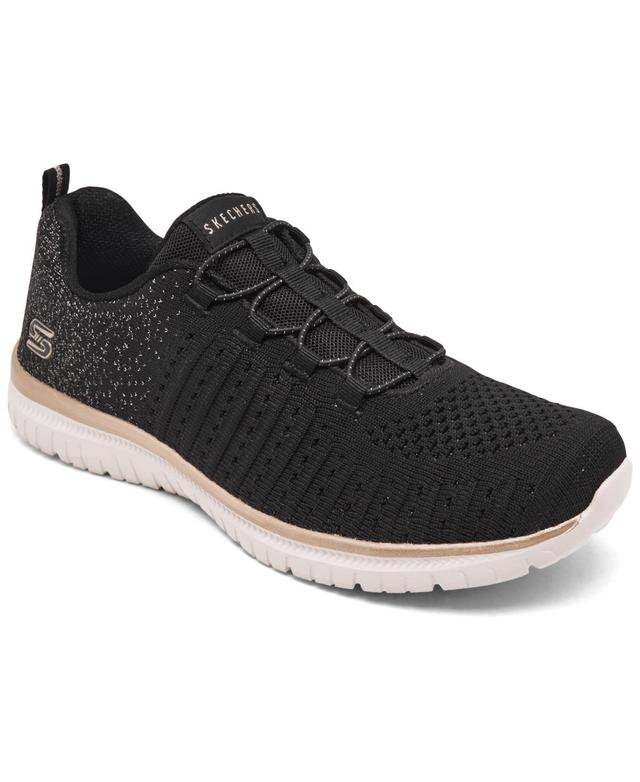 Skechers Sport Womens Virtue - Lucent Metallic Athletic Sneakers from Finish Line - Black Product Image