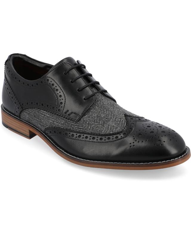 Thomas & Vine Filmore Mens Tru Comfort Foam Wingtip Dress Shoes Black Product Image