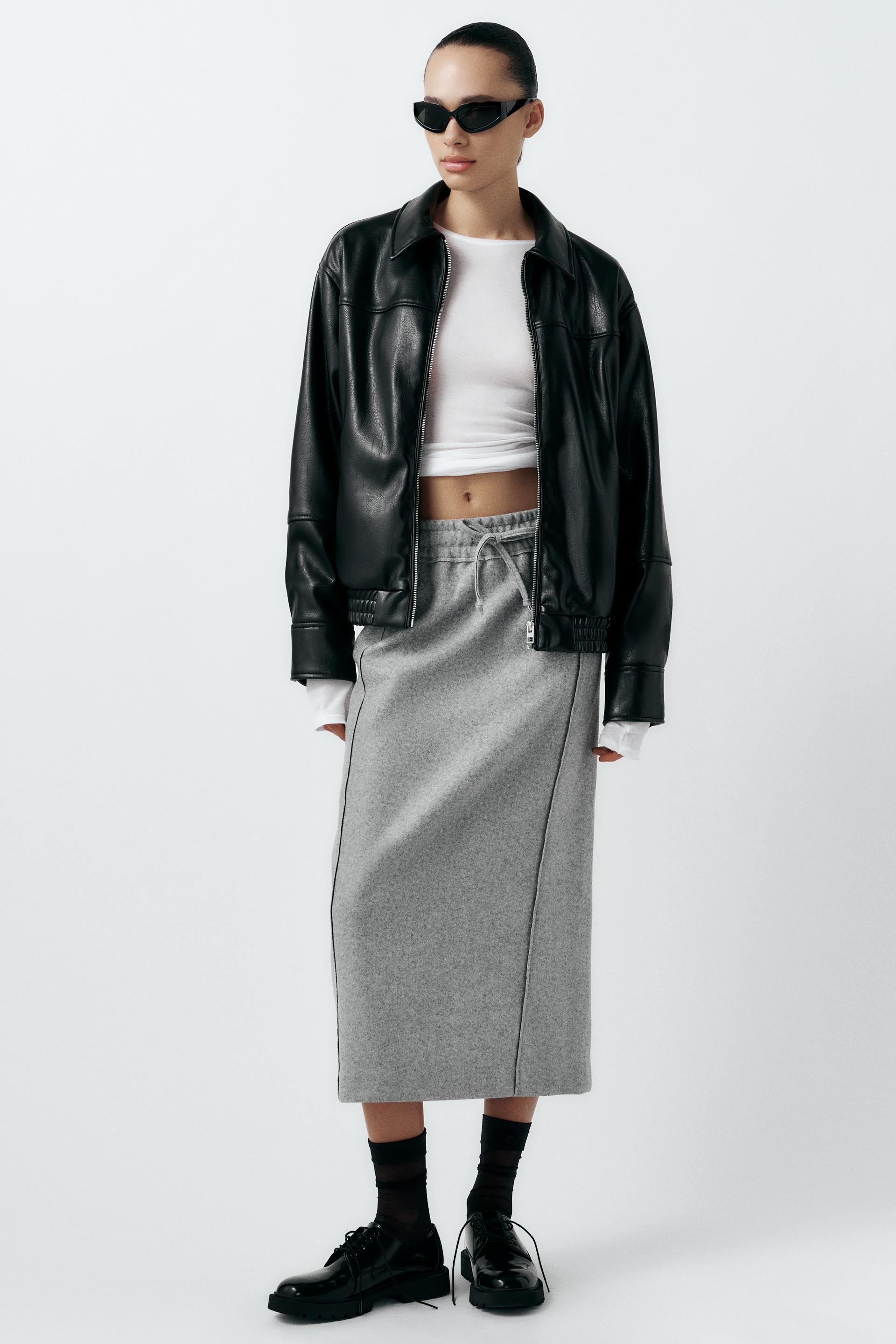 STRAIGHT FELT TEXTURE SKIRT product image