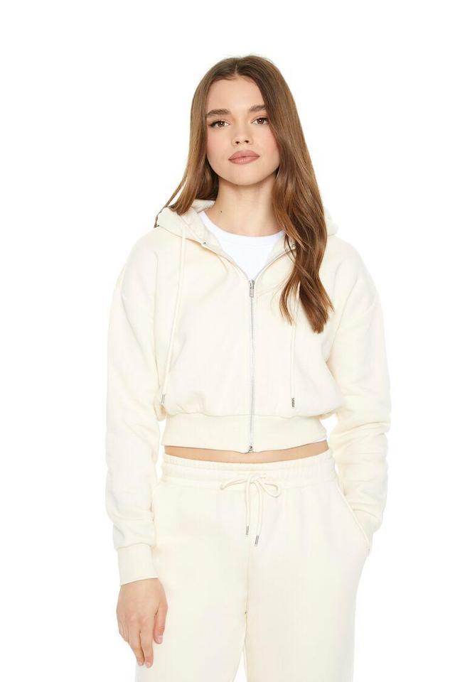 Cropped Fleece Zip-Up Hoodie | Forever 21 Product Image