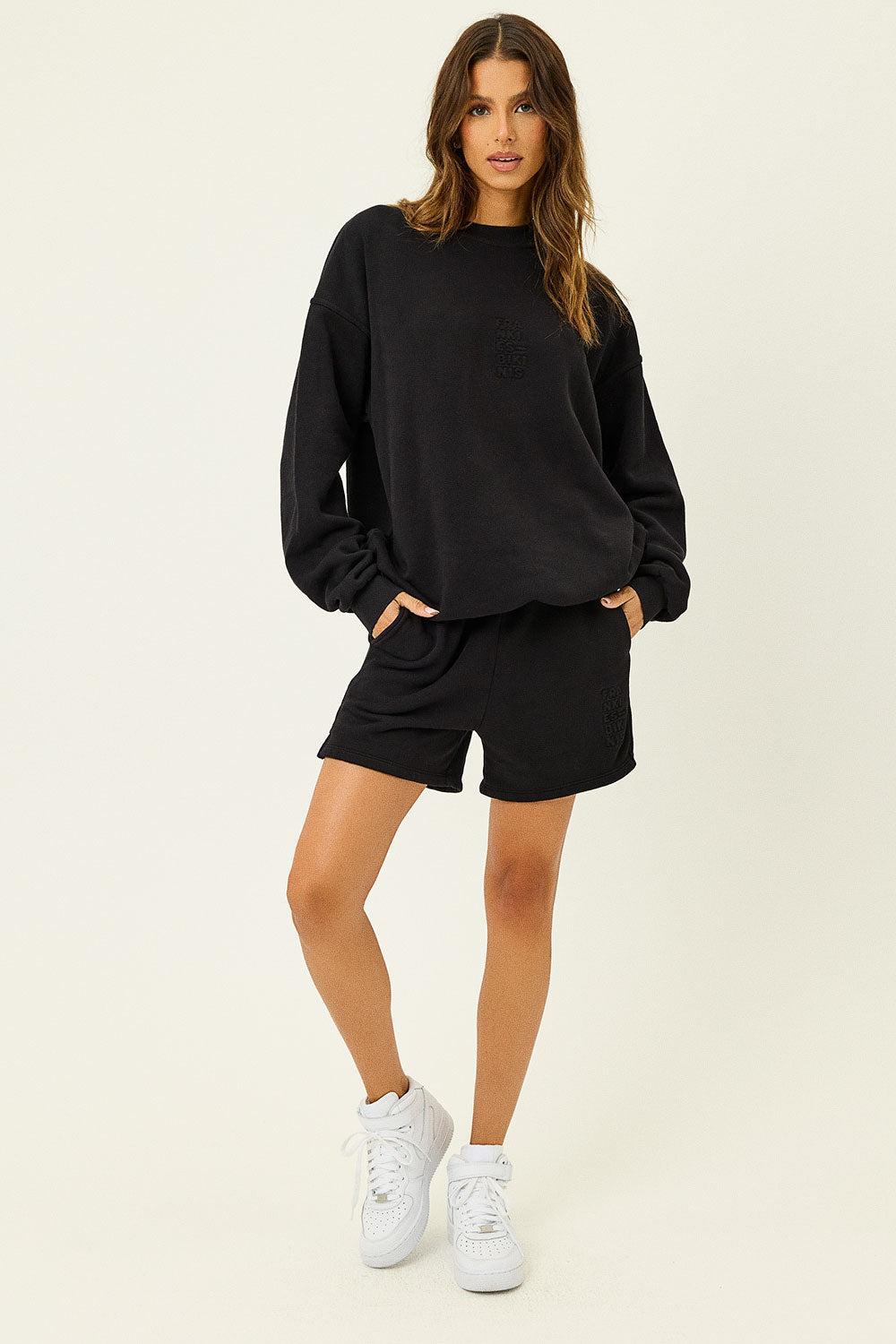 Burl High Waist Sweat Short - Black Product Image